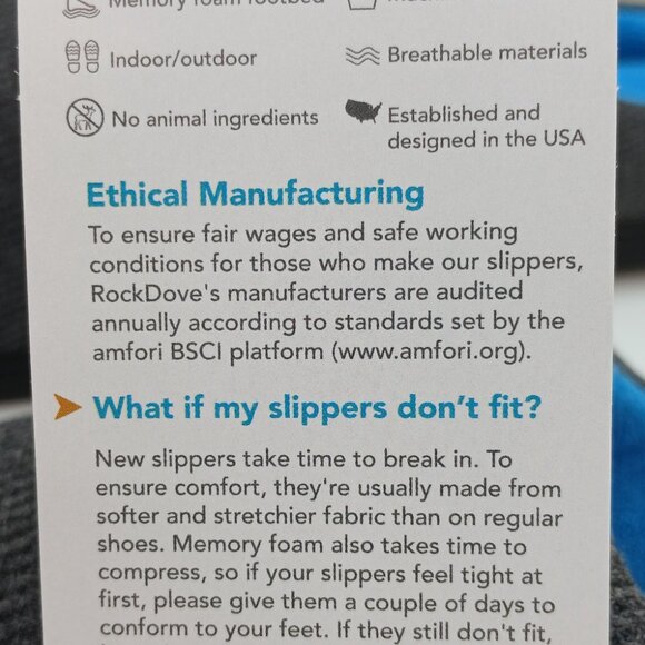 RockDove SLIPPERS NWT Two-Tone Gray/Blue Memory Foam Washable XXL Men's Size 15 - Picture 14 of 16